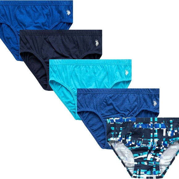 U.S. Polo Assn. Men's Underwear - Low Rise Briefs with Contour Pouch (5 Pack) - Picture 1 of 5